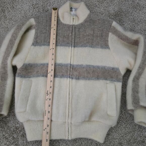 Samband of Iceland 100% Wool Jacket S Cream Nordic Winter Cozy Chunky Oversized - Picture 8 of 13